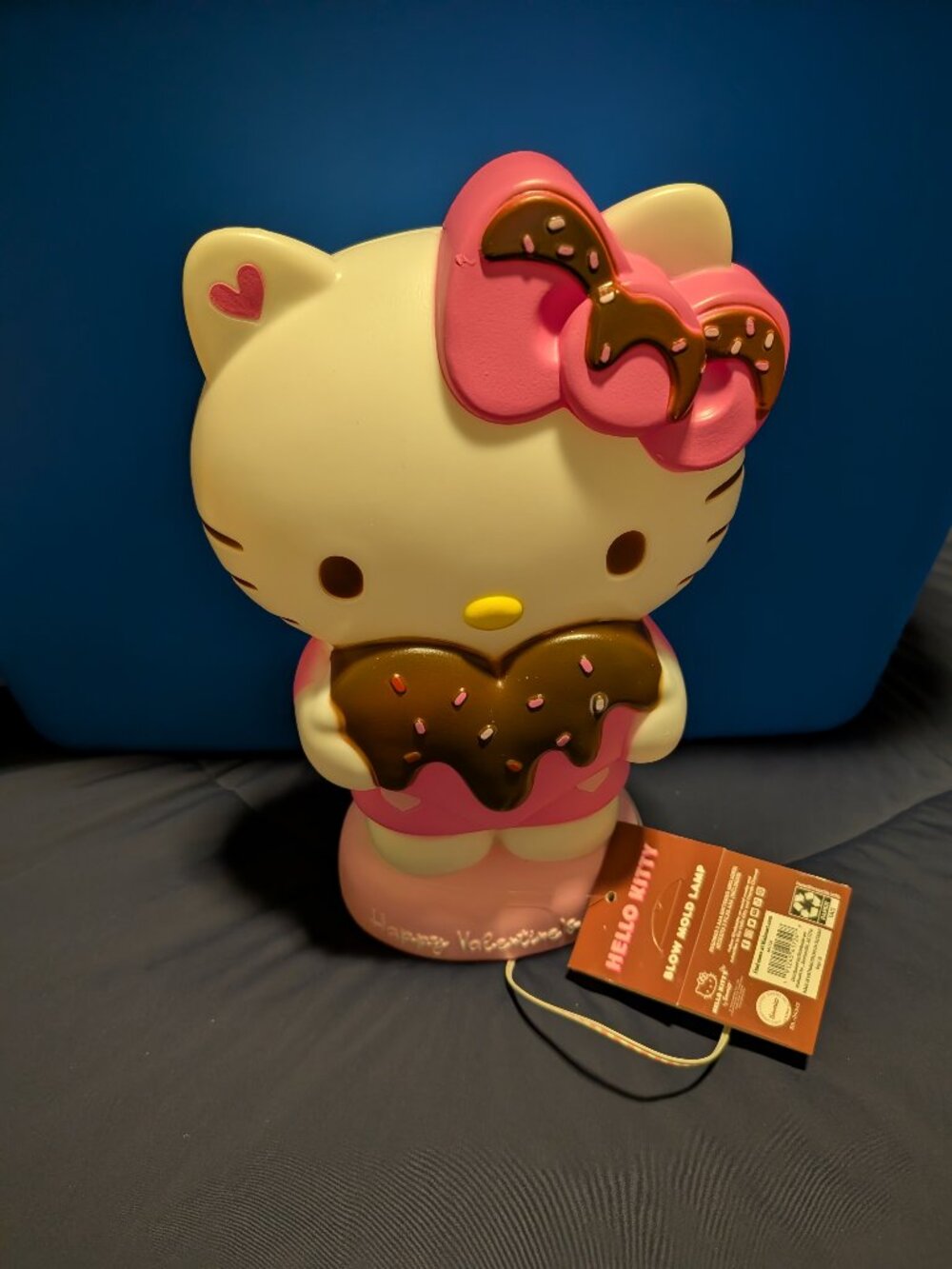 HELLO KITTY SANRIO VALENTINE BLOW MOLD LAMP LIGHT BATTERY OPERATED